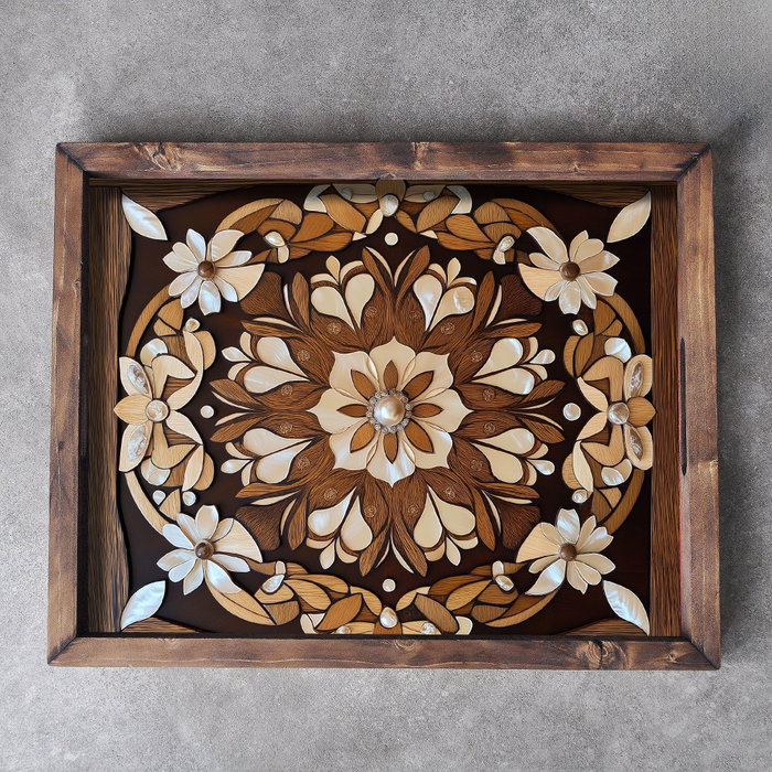 Aberto Design Bandeja REF045 Multicolor en Madera Maciza